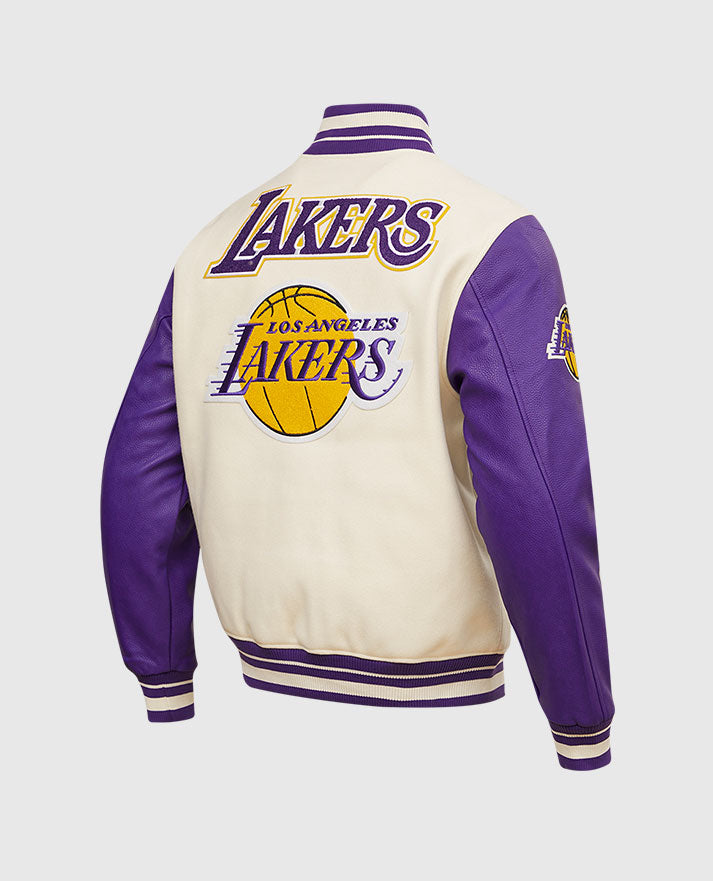 Men's NBA Los Angeles Lakers White Varsity Jacket