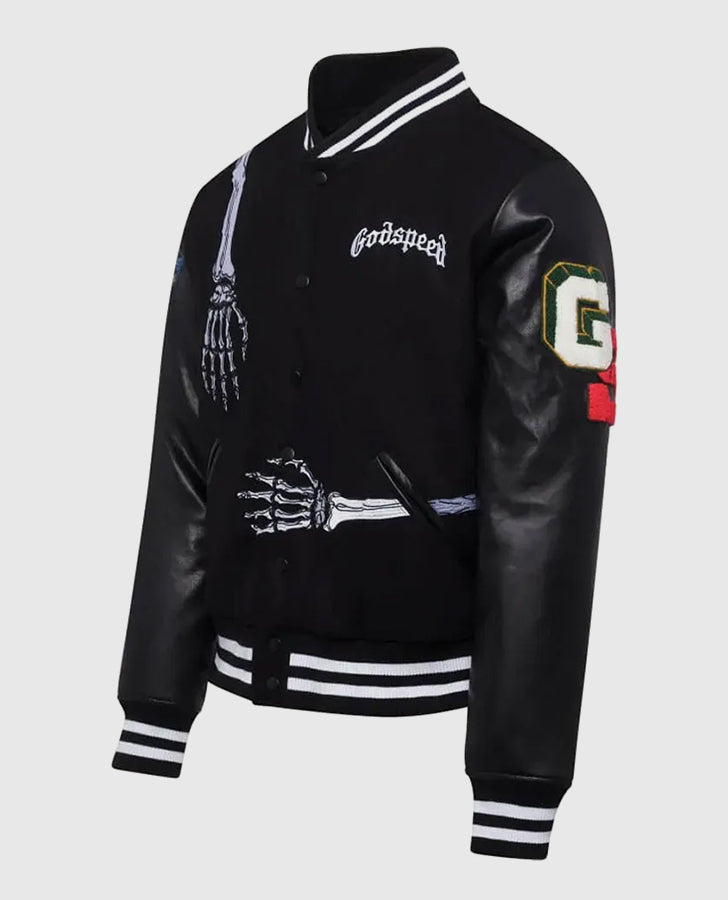 Mens-Godspeed-Skull-Rod-Black-Bomber-Halloween-Jacket