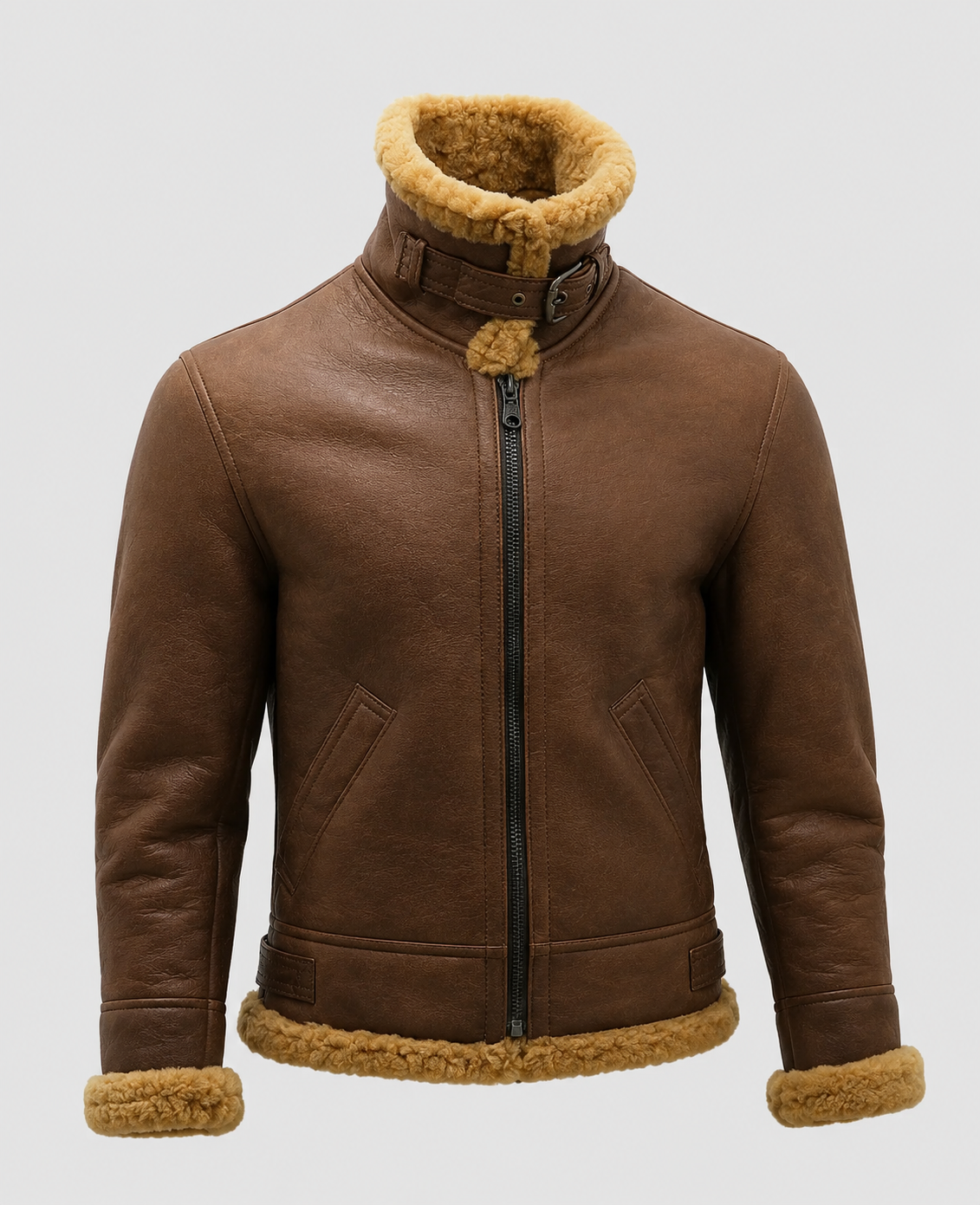 Men's B3 Shearling Flying Aviator Brown Leather Jacket