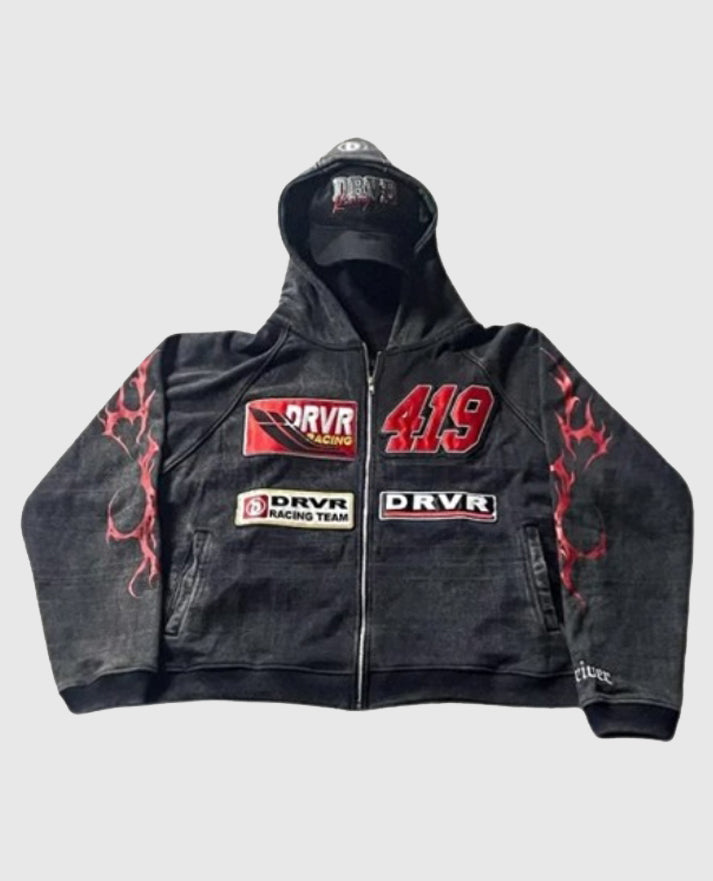 419 Driver Black Zipper Hoodie