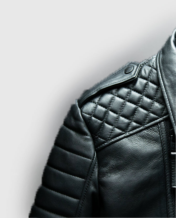 Charles Burnt Biker Leather Jacket