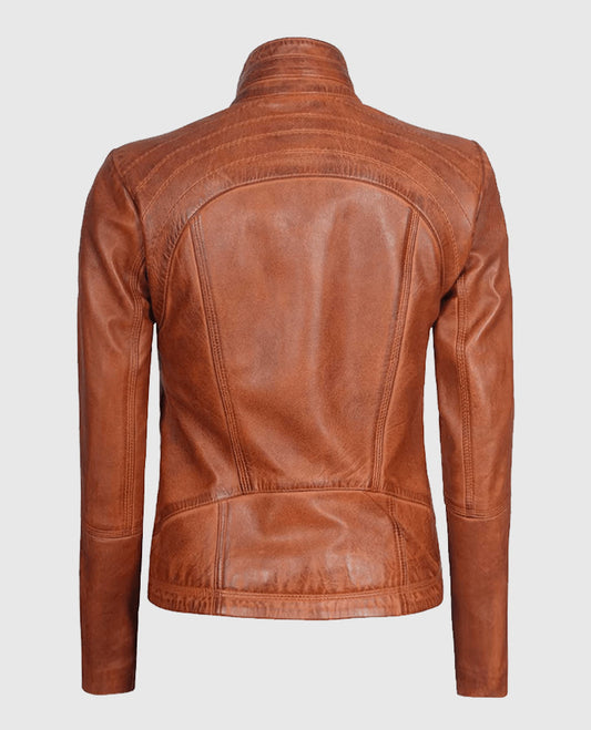 Acerra Real Cognac Brown Leather Jacket