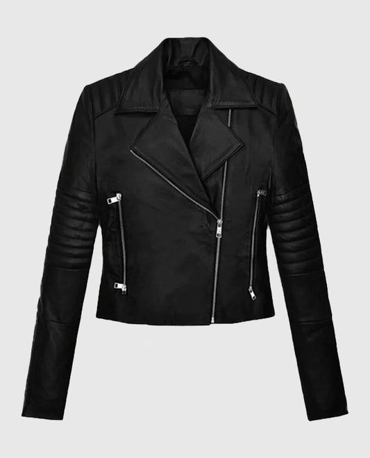 Amanda Seyfried Black Leather Jacket