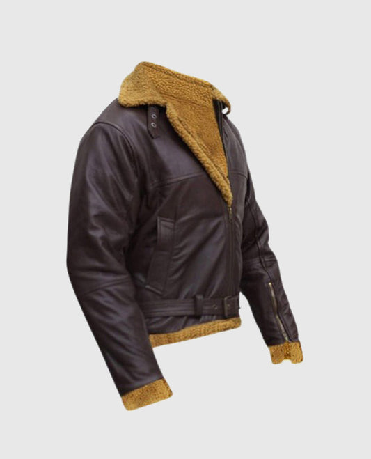 B3 Flying Aviator Pilot Brown Shearling Jacket