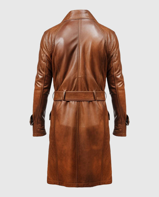 Brown Leather Coat for Men