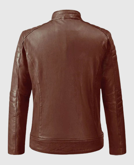Firefly Moto Tan Leather Biker Jacket