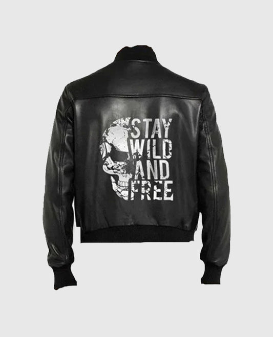 Halloween Stay Wild and Free Leather Jacket