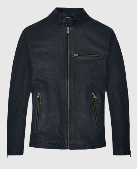 Jim Carrey Blue Leather Jacket