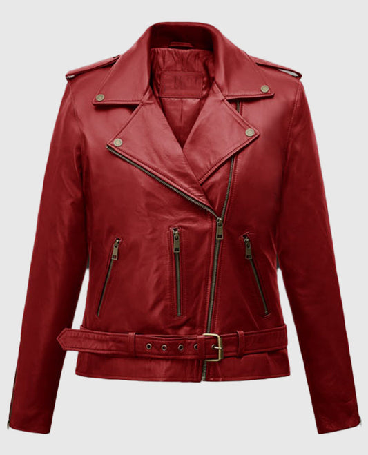 Last Christmas Emilia Clarke Red Leather Jacket