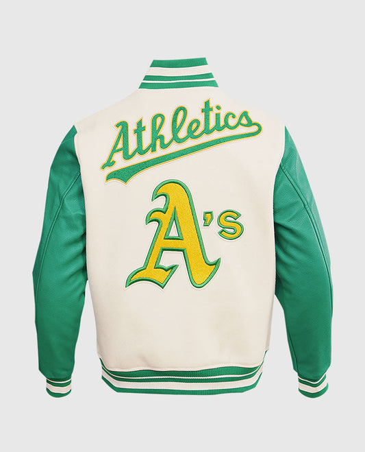 MLB Oakland Athletics Rib Wool Varsity Jacket