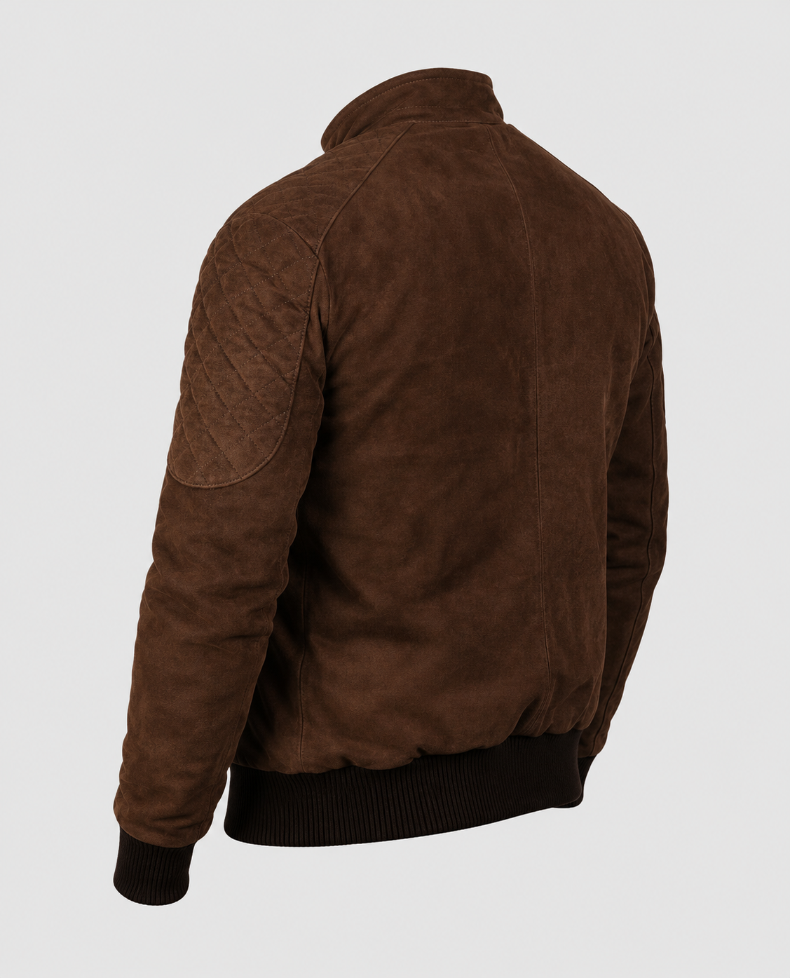 Men's Brown Bomber Suede Leather Jacket