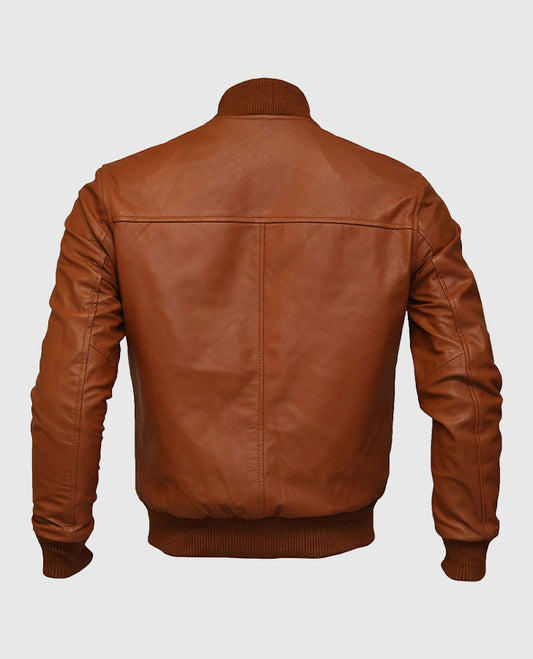 Men's Brown Bomber Leather Jacket