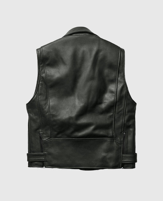 Men's Classic Black Leather Vest