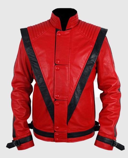 Michael Jackson Red Thriller Leather Jacket