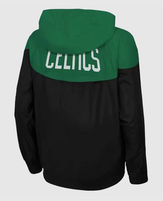 NBA Boston Celtics Black Green Lightweight Hooded Jacket