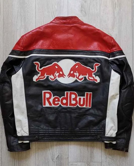 RED BULL Racing Red Black Leather Jacket