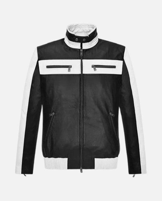 Sebastian Stan Black & White Leather Jacket