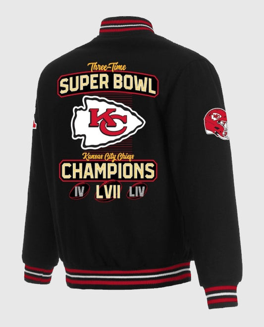 Super Bowl LVII Champions Chiefs Full-Zip Black Jacket