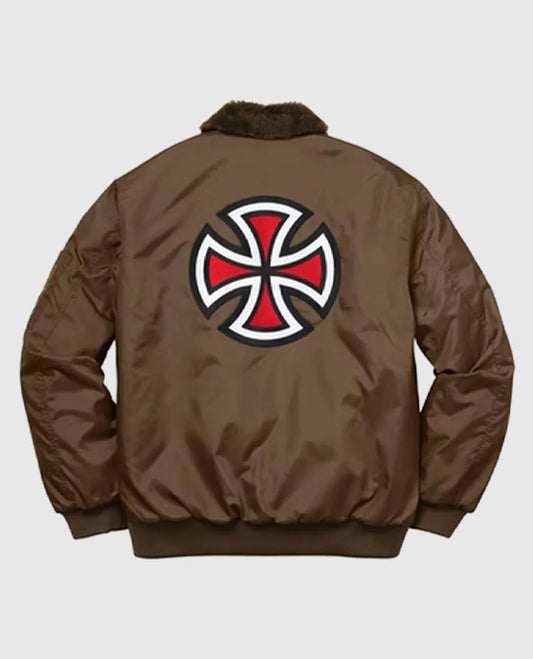 Supreme Fur Collar Bomber Brown Jacket