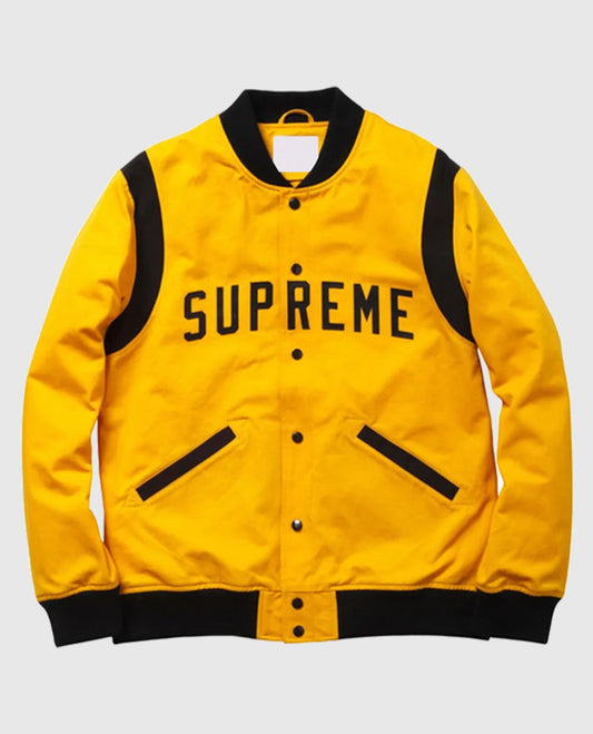 Supreme Yellow Varsity Wool Jacket