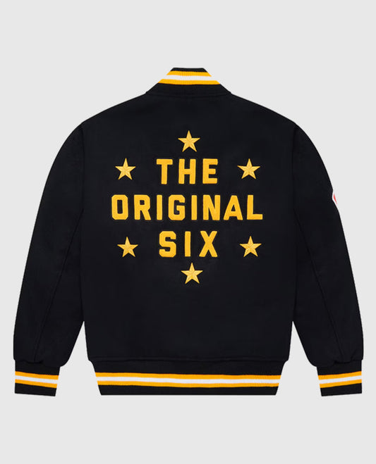 The Original Six Boston Bruins OVO Black Varsity Jacket