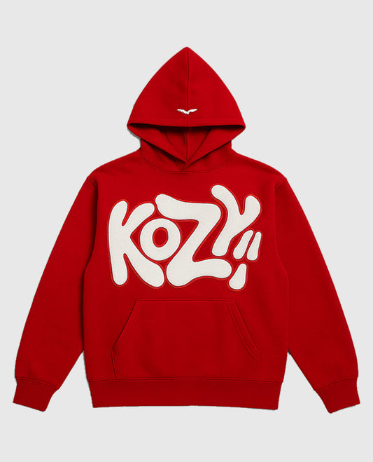 Y2K Kozy Red Pullover Hoodie