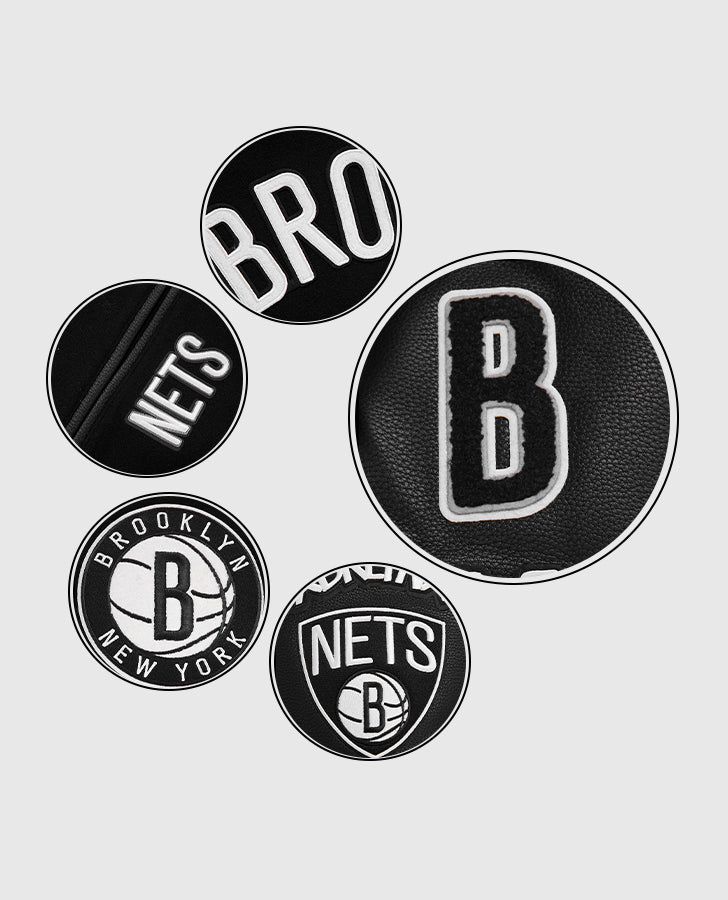 Men's NBA Brooklyn Nets Black Varsity Jacket