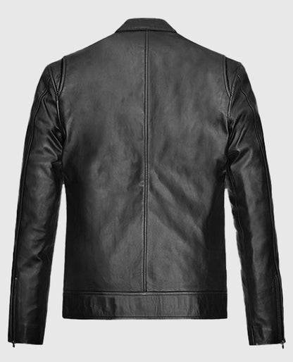 Michael Fassbender Frank Film Black Leather Jacket
