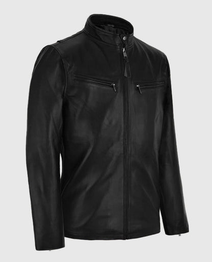 Henry Cavill Black Leather Biker Jacket