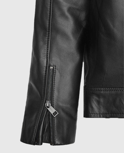 Michael Fassbender Frank Film Black Leather Jacket