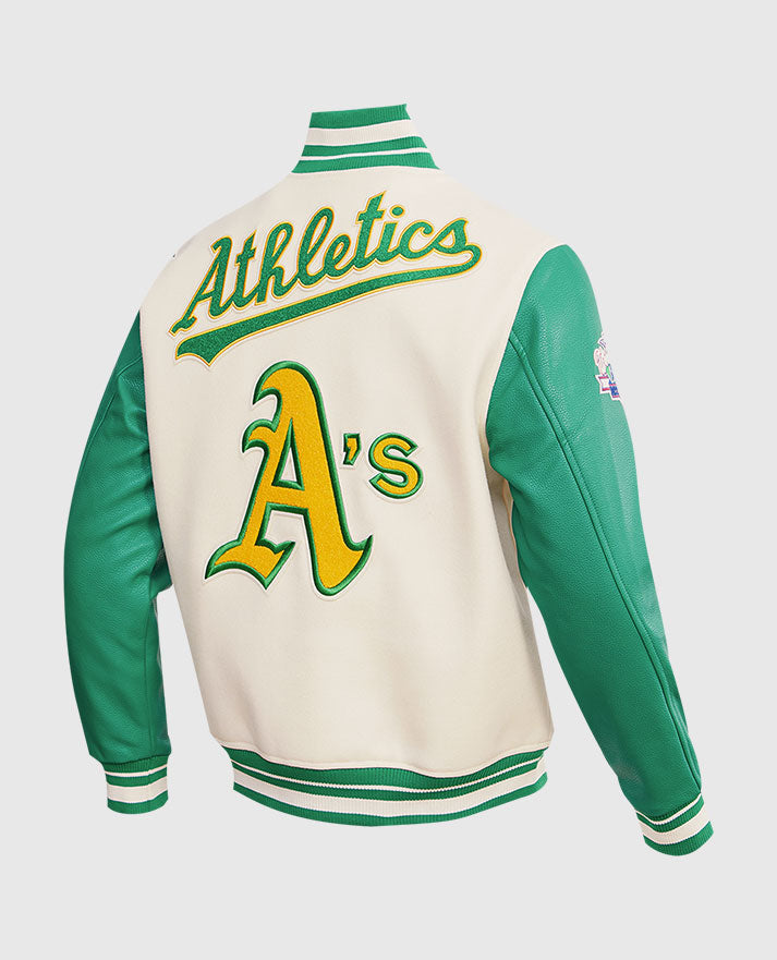 Men's MLB Oakland Athletics Rib Wool Varsity Jacket
