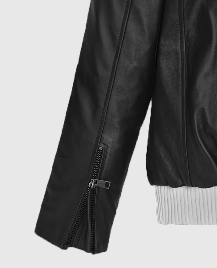 Sebastian Stan Black Leather Jacket