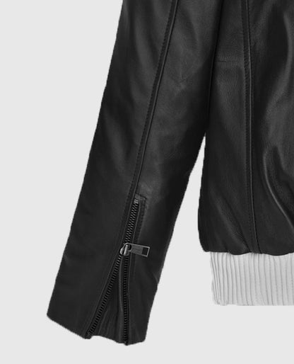 Sebastian Stan Black Leather Jacket