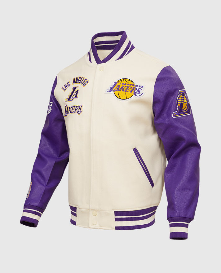 Men's NBA Los Angeles Lakers White Varsity Jacket