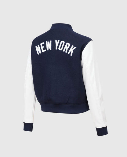 Women's MLB New York Yankees Blue White Varsity Jacket
