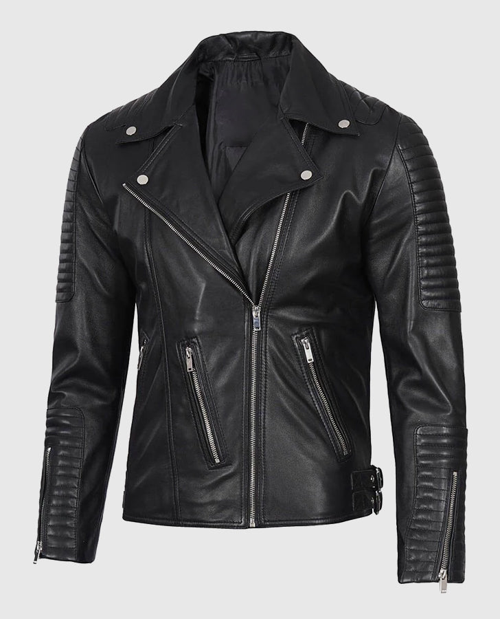 Men's Black Leather Motorcycle Jacket