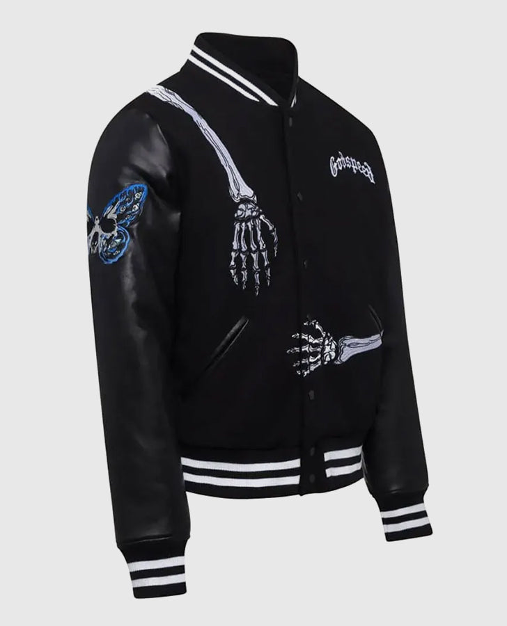 Mens-Godspeed-Skull-Rod-Black-Bomber-Halloween-Jacket