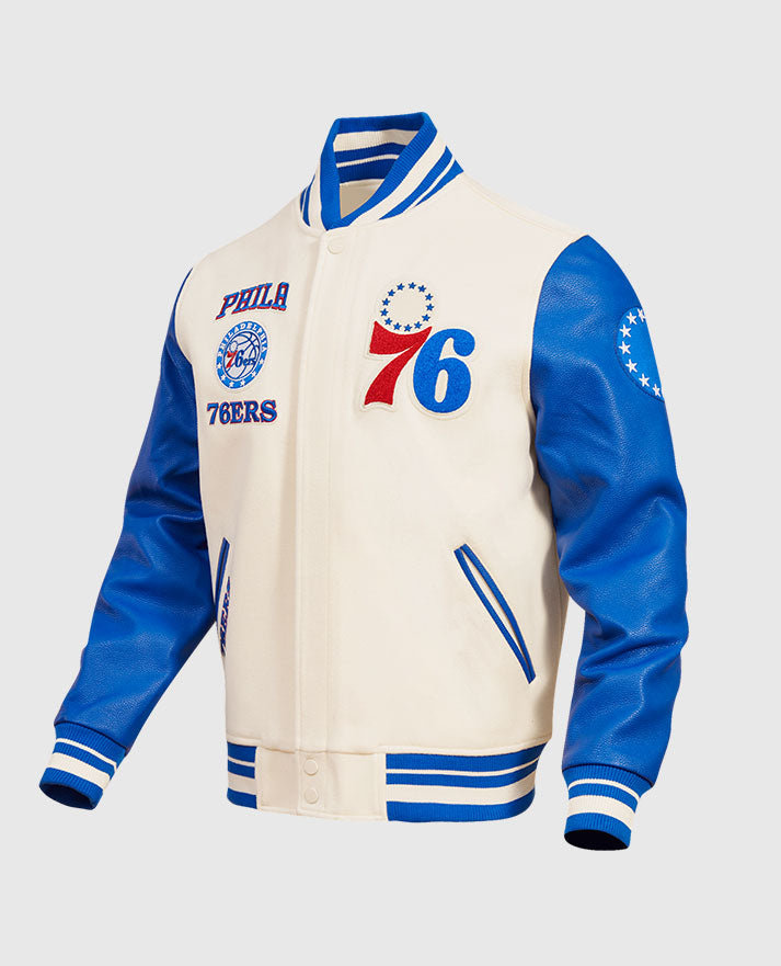 Men's NBA Philadelphia 76ers Rib Wool Varsity Jacket