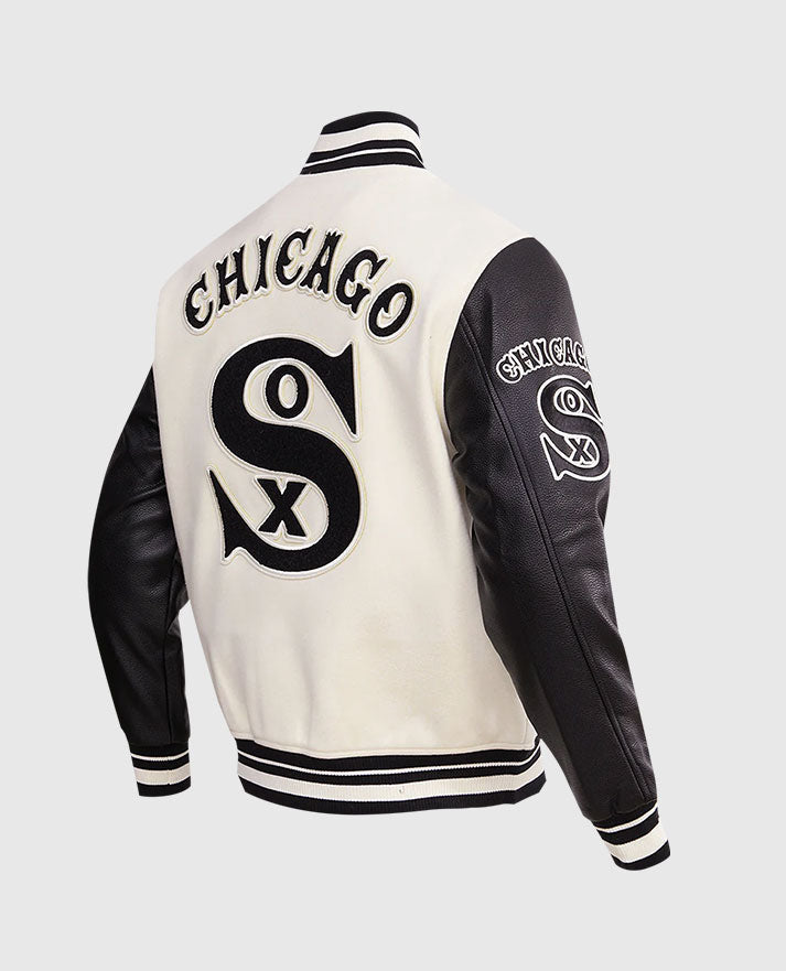 Men's MLB Chicago White Sox Rib Wool Varsity Jacket