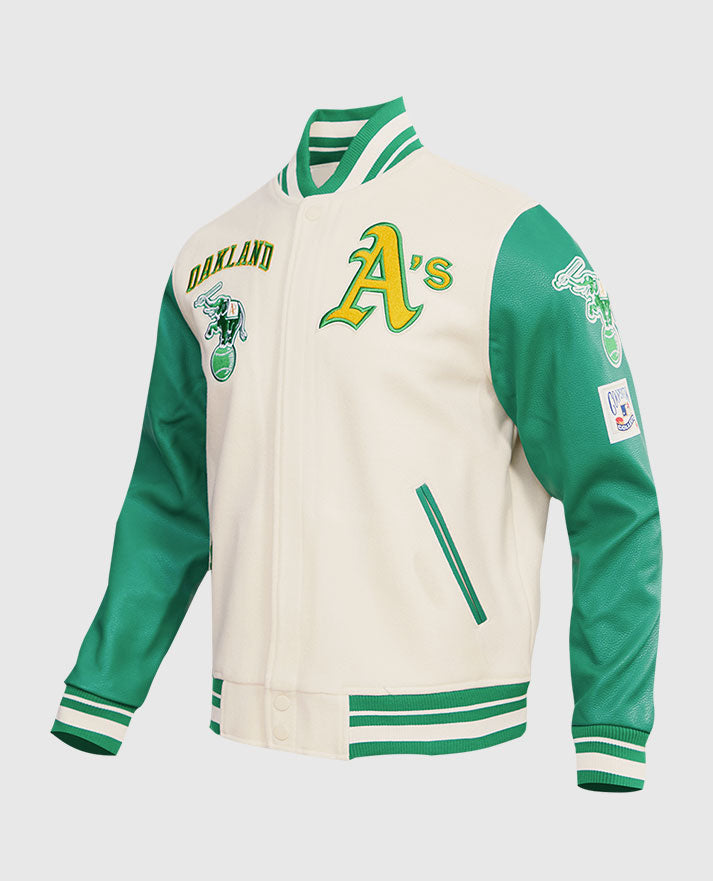Men's MLB Oakland Athletics Rib Wool Varsity Jacket