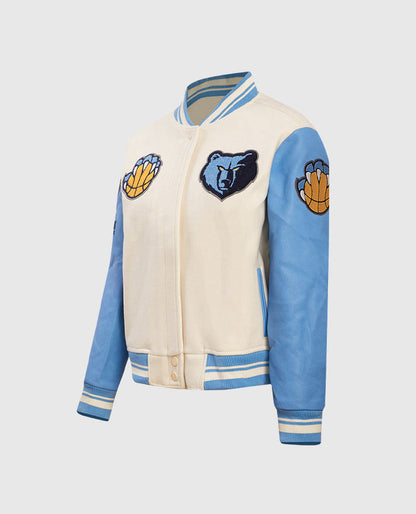 Women's NBA Memphis Grizzlies Rib Wool Varsity Jacket