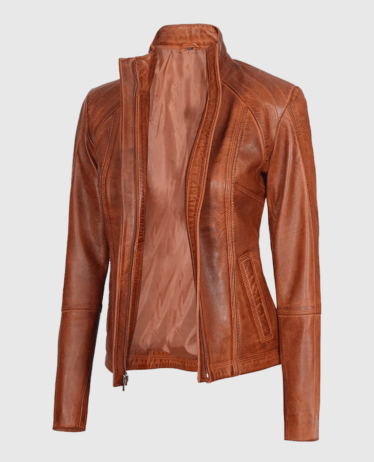 Womens-Acerra-Real-Cognac-Brown-Leather-Jacket