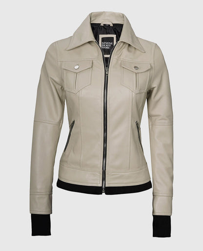 Womens-Beige-Bomber-Leather-Jacket-with-Hood