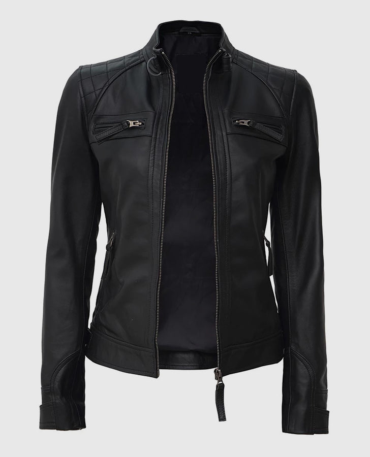 Womens-Black-Quilted-Cafe-Racer-Leather-Jacket