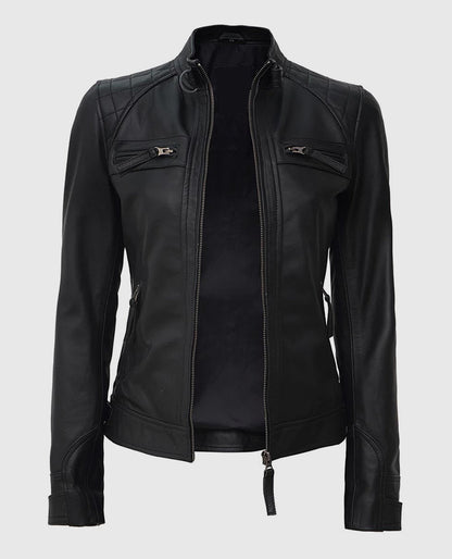 Womens-Black-Quilted-Cafe-Racer-Leather-Jacket