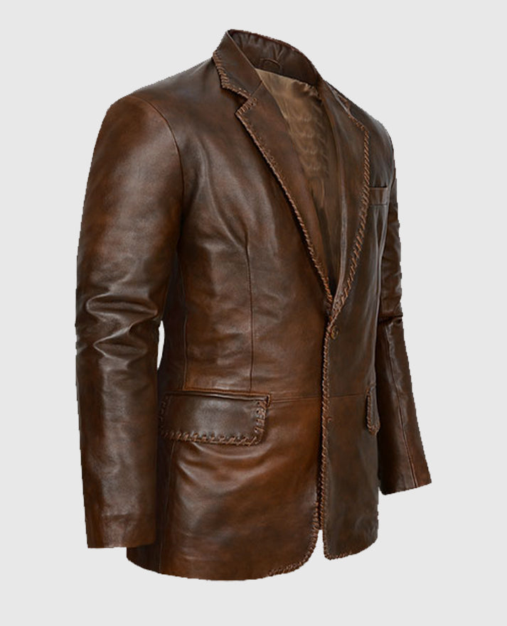 Men’s Brown Spanish Medieval Leather Blazer