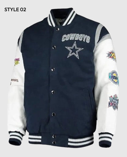 Dallas Cowboys Super Bowl 5x Champions Varsity Jacket