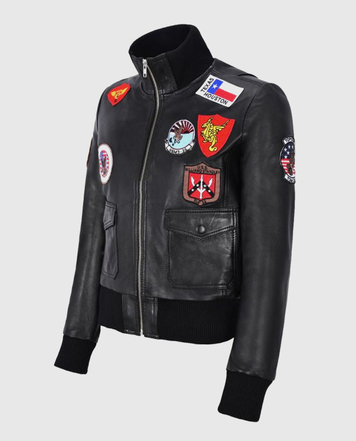 Women's Top Gun Black Bomber Jacket
