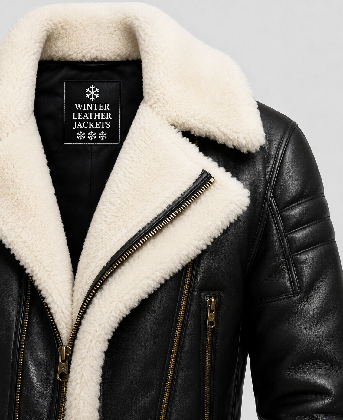 B3 Bomber Black Leather Jacket