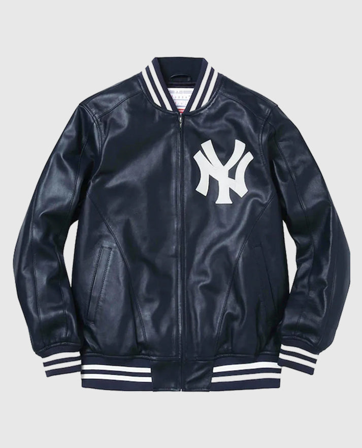Supreme NY Yankees Varsity Leather Jacket